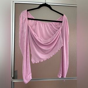 SHEIN Curve Light Pink Long Sleeve Top